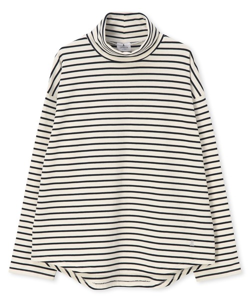 LANVIN en Bleu tシャツ ボーダー タートルネック ロンT メンズ