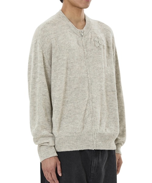 OY（オーワイ） カーディガン 「OY/オーワイ」FLOWER CORSAGE ZIP UP 
