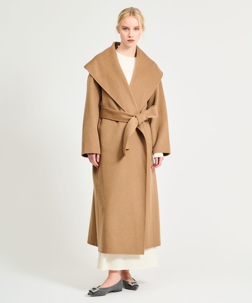 新品タグ付き【エストネーション】ホワイト　ウールリバー　ガウンコート　36 ESTNATION（エストネーション） コート アウター ESTNATION / ウール