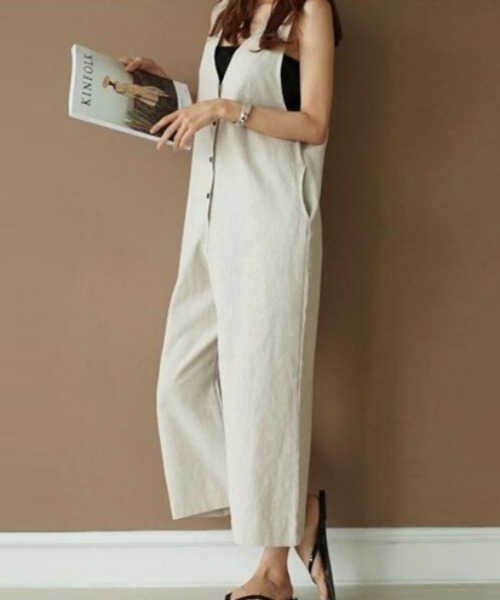 「CELENA BEATS」 オールインワン L ベージュ レディース_画像2