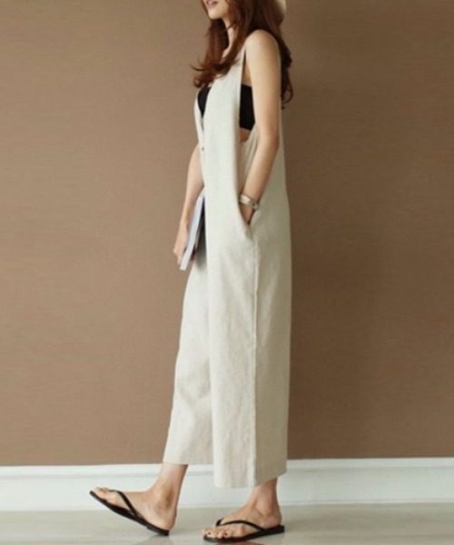 「CELENA BEATS」 オールインワン L ベージュ レディース_画像3