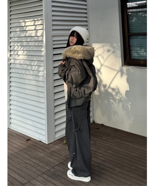 ARCHIVER ブルゾン アウター 「Lp」フェイクファーフードブルゾン