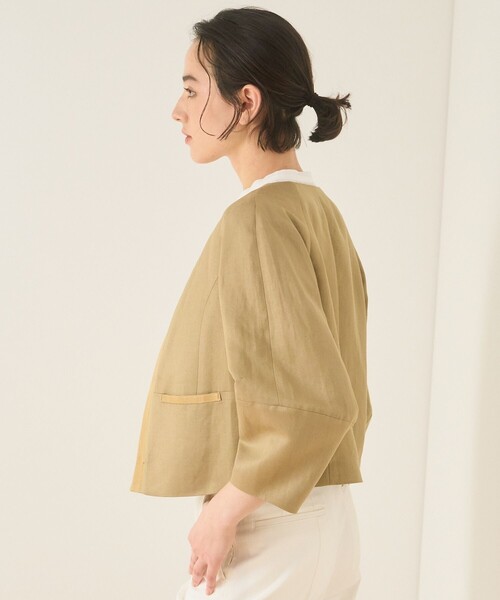 ANAYI（アナイ） ノーカラージャケット 36 ベージュ レディース