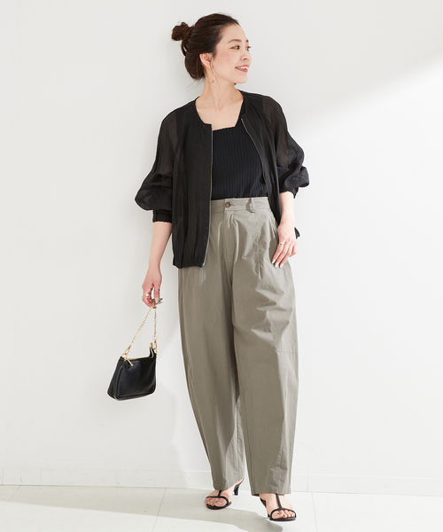 「B.C STOCK」 「Simplicite」ブルゾン FREE カーキ レディース_画像2