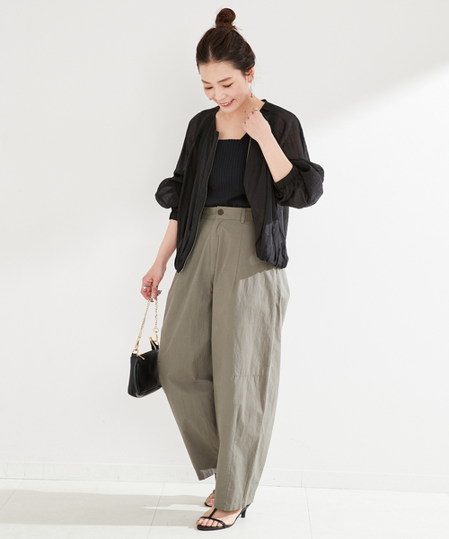 「B.C STOCK」 「Simplicite」ブルゾン FREE カーキ レディース_画像3