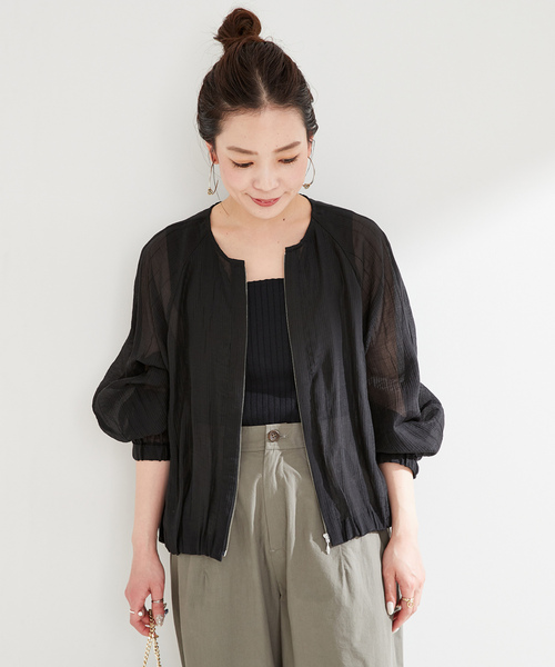 「B.C STOCK」 「Simplicite」ブルゾン FREE カーキ レディース_画像7