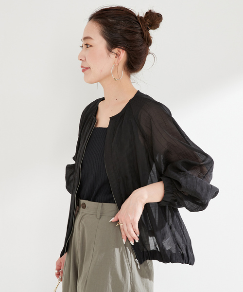 「B.C STOCK」 「Simplicite」ブルゾン FREE カーキ レディース_画像8