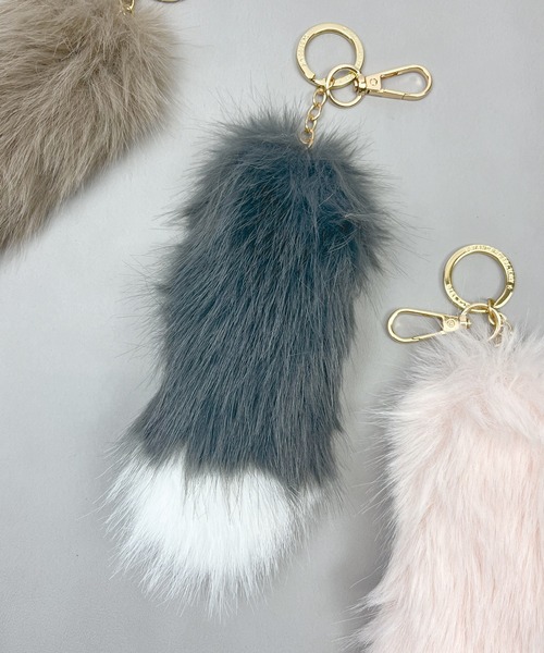 チャーム 「yield select」バイカラー しっぽ ファーチャーム