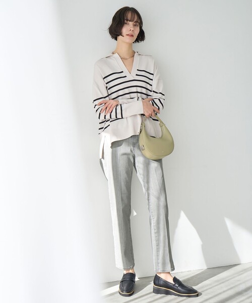 「UNFILO」 長袖ニット MEDIUM ネイビー レディース_画像7