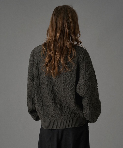 ONCILY（オンシェリー） カーディガン CABLE CREW NECK KNIT CARDIGAN