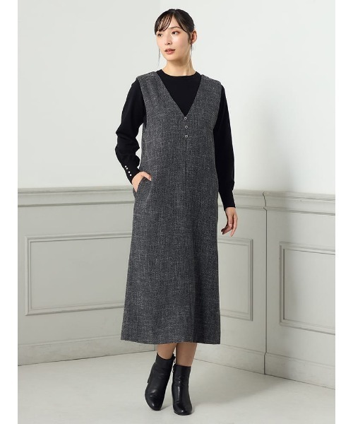 ジャンパースカート 「WEB限定」ツイードネックジャンスカFURRY