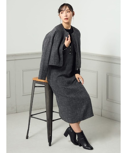 ジャンパースカート 「WEB限定」ツイードネックジャンスカFURRY