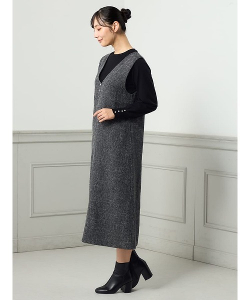 ジャンパースカート 「WEB限定」ツイードネックジャンスカFURRY