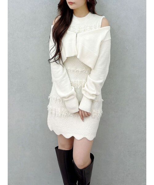 MERCURYDUO（マーキュリーデュオ） ワンピース ツイードニットミニ