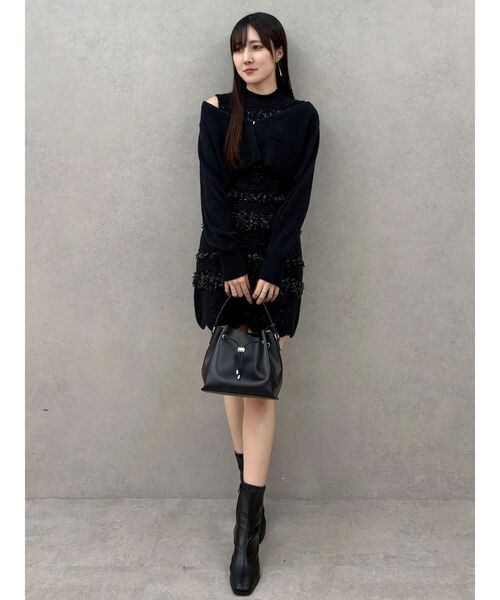 MERCURYDUO（マーキュリーデュオ） ワンピース ツイードニットミニ