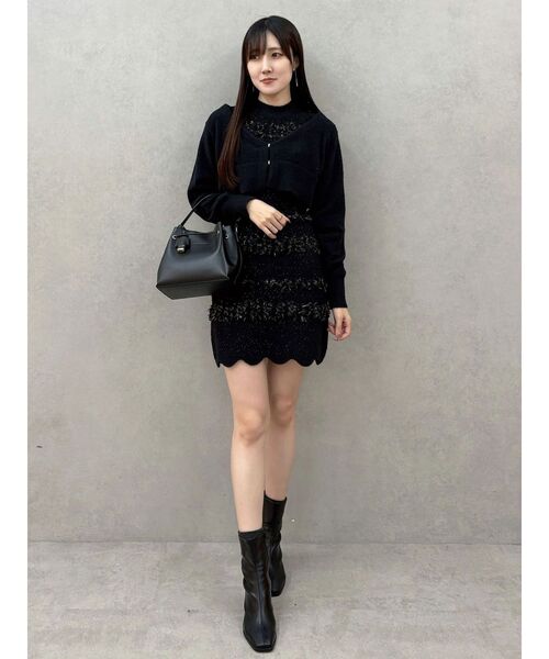 MERCURYDUO（マーキュリーデュオ） ワンピース ツイードニットミニ