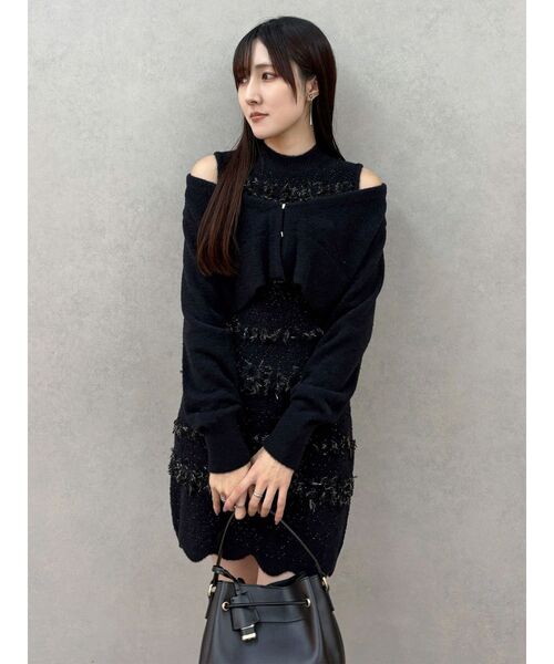 MERCURYDUO（マーキュリーデュオ） ワンピース ツイードニットミニ