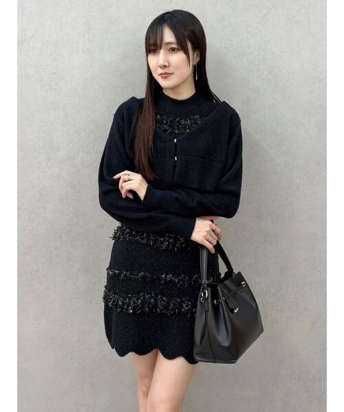 MERCURYDUO（マーキュリーデュオ） ワンピース ツイードニットミニ