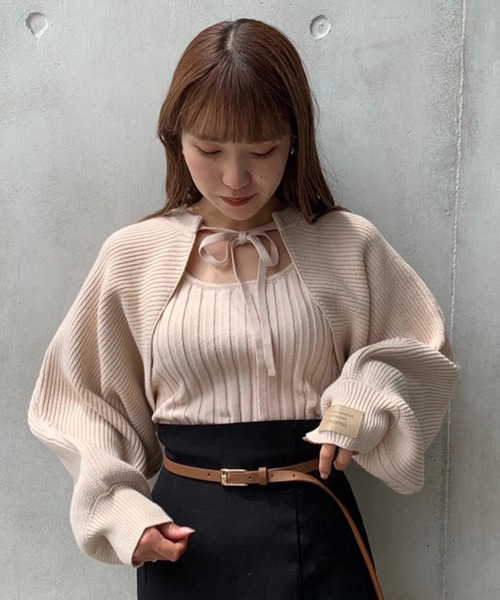 「one after another NICE CLAUP」 ニットアンサンブル FREE アイボリー レディース_画像5