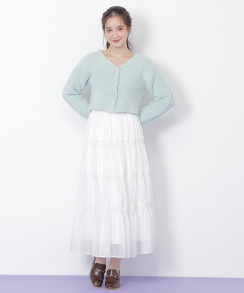 ⭐︎あ　⭐︎JILKY ジルキー　ティアードロングスカート ホワイト JILL by JILL STUART（ジルバイジルスチュアート） スカート