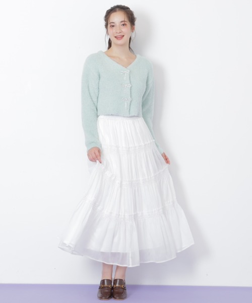 ⭐︎あ　⭐︎JILKY ジルキー　ティアードロングスカート ホワイト JILL by JILL STUART（ジルバイジルスチュアート） スカート