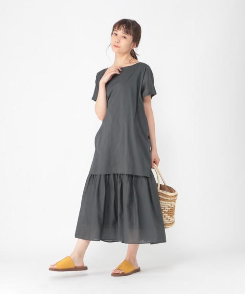 「studio CLIP」 半袖ワンピース MEDIUM イエロー レディース_画像2