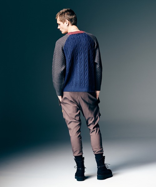 glamb 黒 サルエルカーゴパンツ 　裾リブ glamb(グGB0125/P04 : Cropped Sarrouel Cargo Pants / クロップド