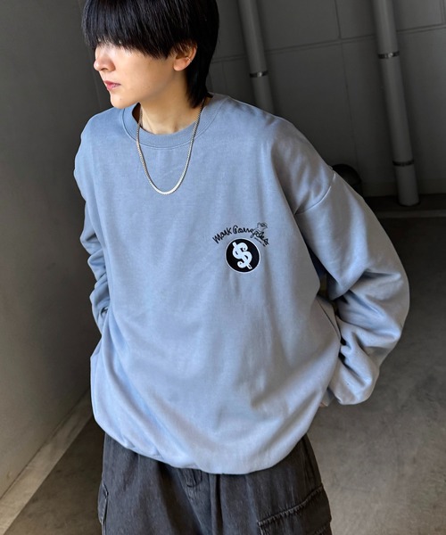 「Mark Gonzales」 スウェットカットソー X-LARGE ミント メンズ_画像3