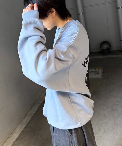 「Mark Gonzales」 スウェットカットソー X-LARGE ミント メンズ_画像4