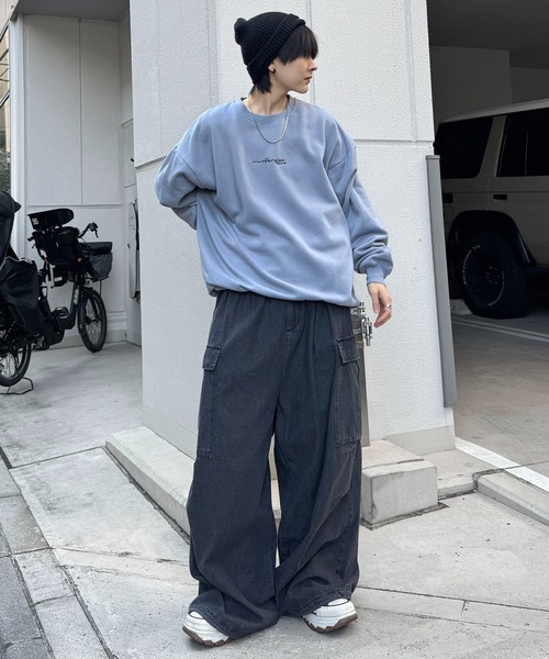 「Mark Gonzales」 スウェットカットソー X-LARGE ミント メンズ_画像7