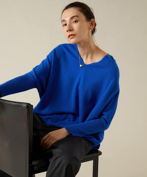 「Liesse」 7分袖ニット FREE ブルー レディース_画像6