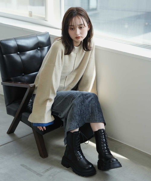 「Bulue.」 ロングブーツ 37 ブラック レディース_画像2