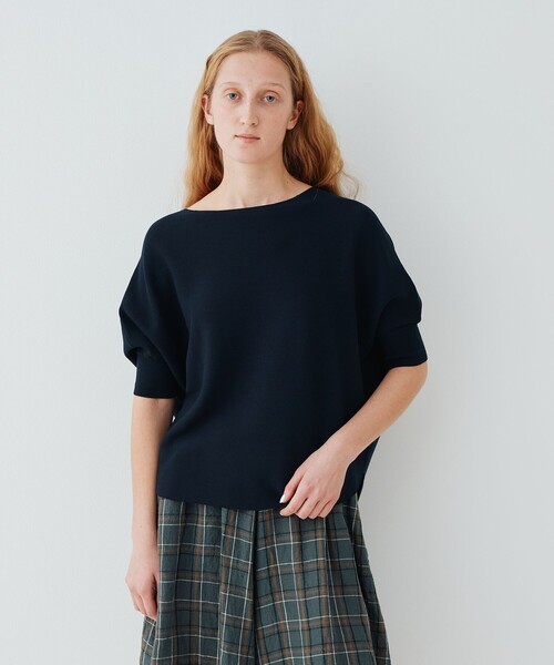 「GALERIE VIE」 半袖編み物 FREE まっ黒い緑であること レディース