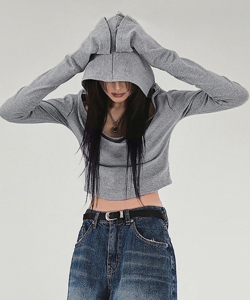 「almo」 長袖カットソー MEDIUM グレー レディース_画像4