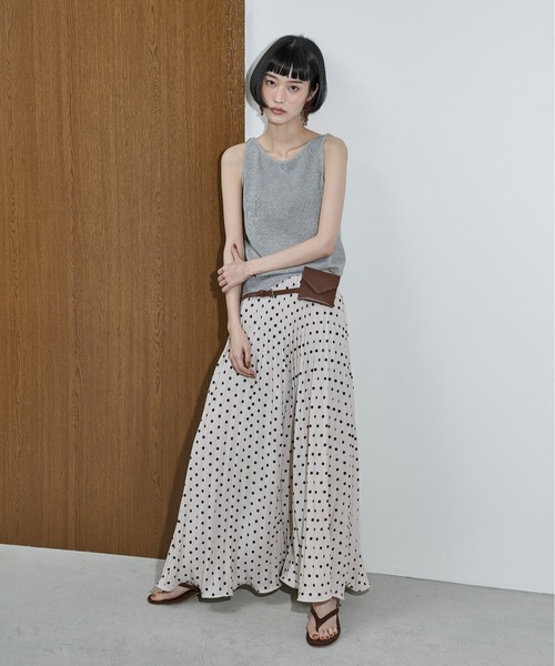 THE Yon スカート ドットプリーツマキシスカート : ZOZOTOWN Yahoo!店