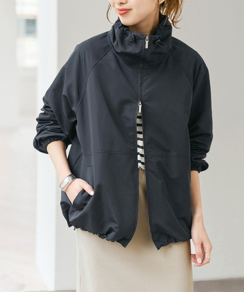 spick&span スピックアンドスパン フード ブルゾン ブラック M 美品 Spick＆Span（スピック アンド スパン） コート アウター 撥水ツイル
