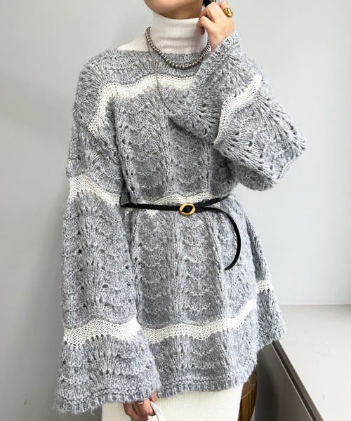 「SHENERY」 長袖ニット FREE オリーブ レディース_画像9