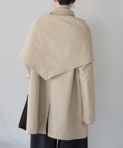ステンカラーコート コート スカーフ付き　ステンカラーコート レディース | r. | 14