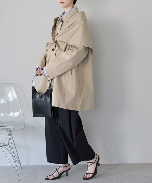 ステンカラーコート コート スカーフ付き　ステンカラーコート レディース | r. | 06