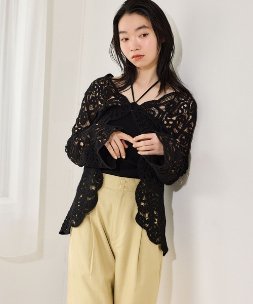 ブラウス シャツ スカラクロシェ風カーディガンLS 666021 レディース | mysty woman | 15