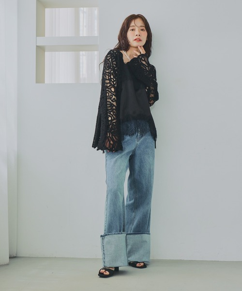 ブラウス シャツ スカラクロシェ風カーディガンLS 666021 レディース | mysty woman | 09