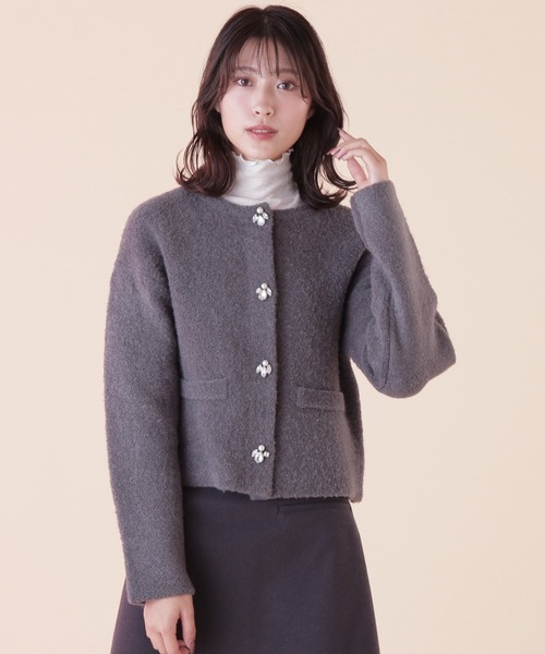「JILL by JILL STUART」 ニットカーディガン FREE モカ レディース_画像2