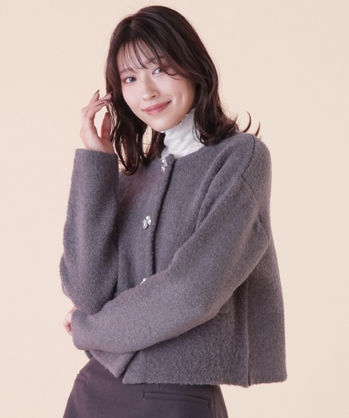 「JILL by JILL STUART」 ニットカーディガン FREE モカ レディース_画像3