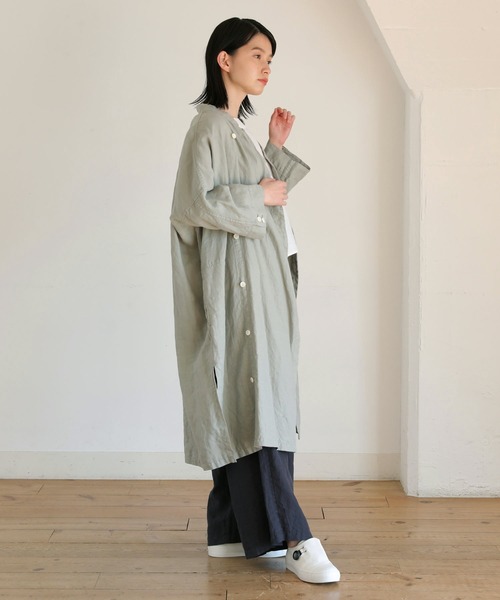 「Plantation」 長袖ワンピース M size ライトグレー レディース_画像5