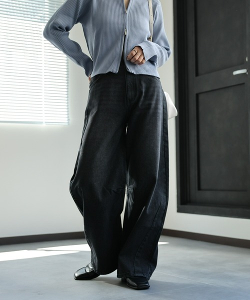 「ap retro」 デニムパンツ LARGE ホワイト レディース_画像3