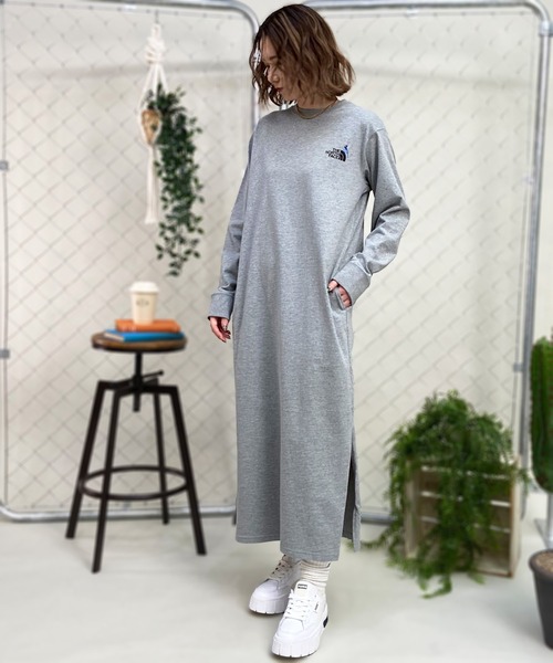 THE NORTH FACE グレージュ 長袖ワンピース SM THE NORTH FACE（ザ ノースフェイス） 長袖ワンピース M グレー