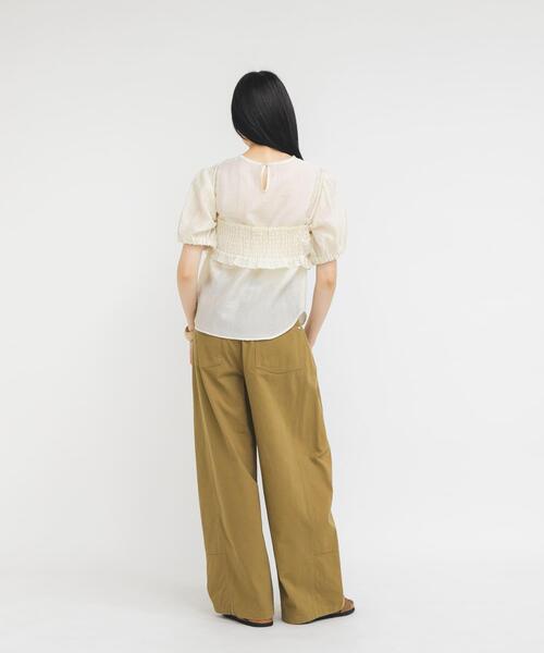 ブラウス シャツ ブラトップビスチェSETブラウス レディースの画像