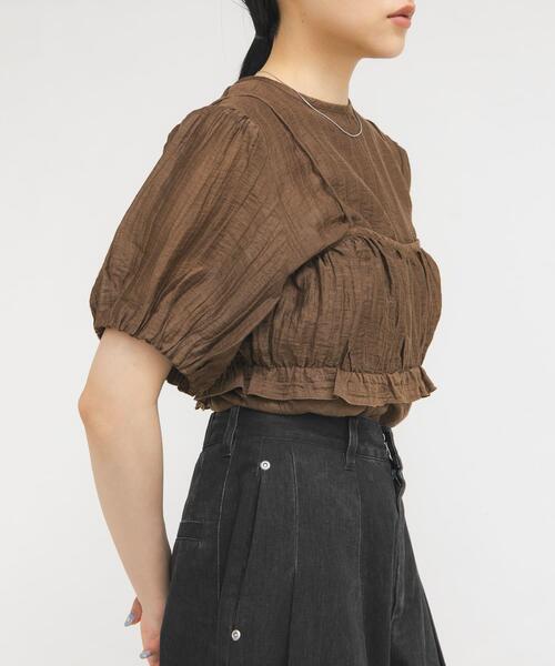 ブラウス シャツ ブラトップビスチェSETブラウス レディースの画像
