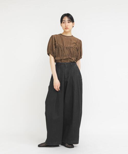 ブラウス シャツ ブラトップビスチェSETブラウス レディースの画像