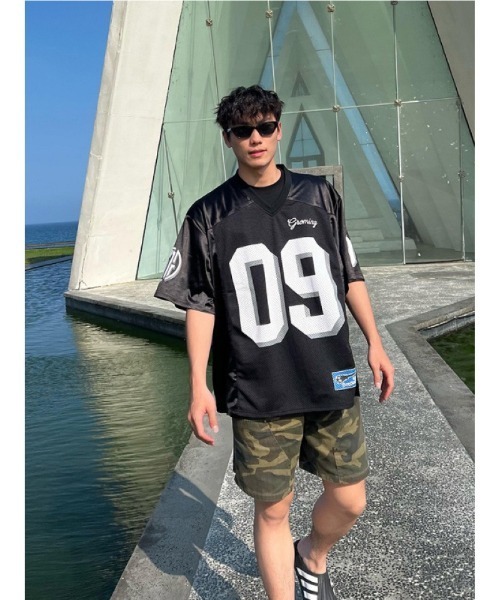tシャツ メッシュ素材 オーバーサイズ 運動半袖トップス メンズ